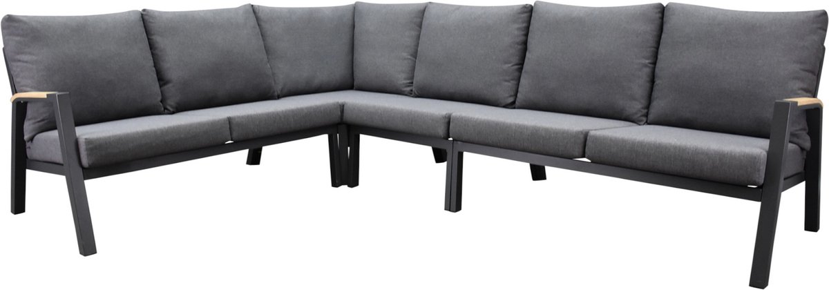 AVH-Collectie Montenegro hoek loungeset 4 delig antraciet aluminium