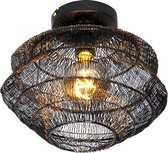 QAZQA vadi - Oosterse Plafondlamp - 1 lichts - Ø 250 mm - Zwart - Woonkamer | Slaapkamer | Keuken