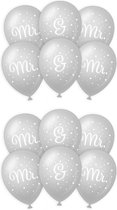 Paperdreams Ballonnen - Mr. & Mr. huwelijks feest - 18x stuks - zilver/wit - 30 cm