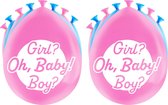Paperdreams Ballonnen - gender reveal party - 16x stuks - roze / blauw - 30 cm