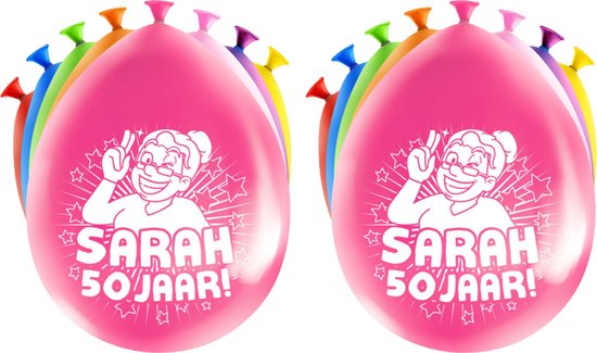 Paperdreams Ballonnen - Sarah/50 jaar feest - 16x stuks - diverse kleuren - 30 cm