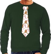 Bellatio Decorations stropdas Kersttrui/kerst sweater gingerbread zuurstok - heren XXL
