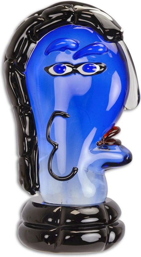 A MURANO STYLE ABSTRACT GLASS SCULPTURE OF A WOMEN'S HEAD Hoogte: 37,4 Breedte: 16,5 Lengte: 21,1