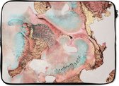 Laptophoes - Pastel - Abstract - Inkt - Chic - Goud - Laptop case - Laptop sleeve - 13 Inch