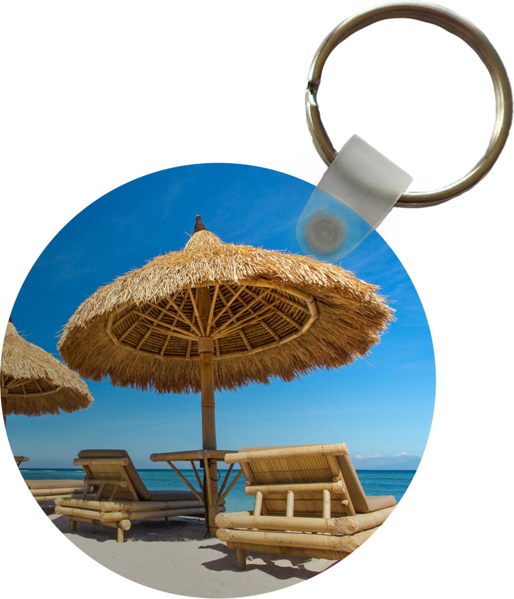 Sleutelhanger - Strandstoel - Strand - Parasol - Zee - Zomer - Plastic - Rond - Uitdeelcadeautjes