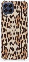 Hippe Hoesje Geschikt voor Samsung Galaxy M53 Smartphone hoesje met doorzichtige rand Leopard