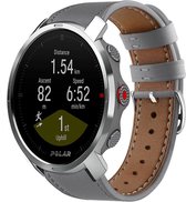 Strap-it Leren smartwatch bandje - geschikt voor Polar Grit X / Grit X Pro / Vantage M / M2 / V3 - grijs