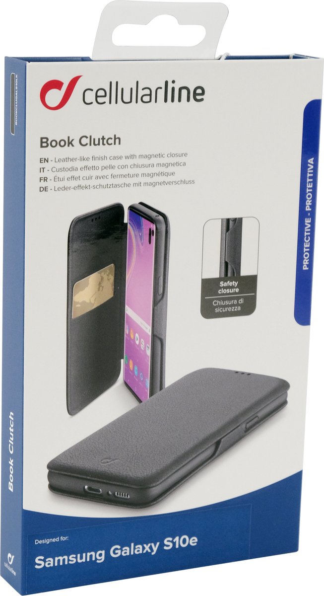 Cellularline Book Clutch Backcover Galaxy S10 E Zwart