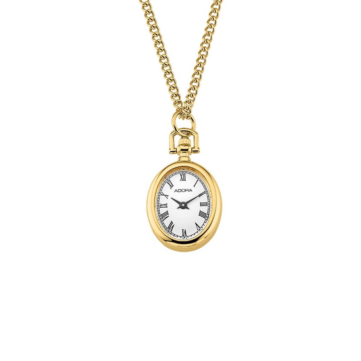 Ketting horloge van het merk Adora-Romeinse cijfers.