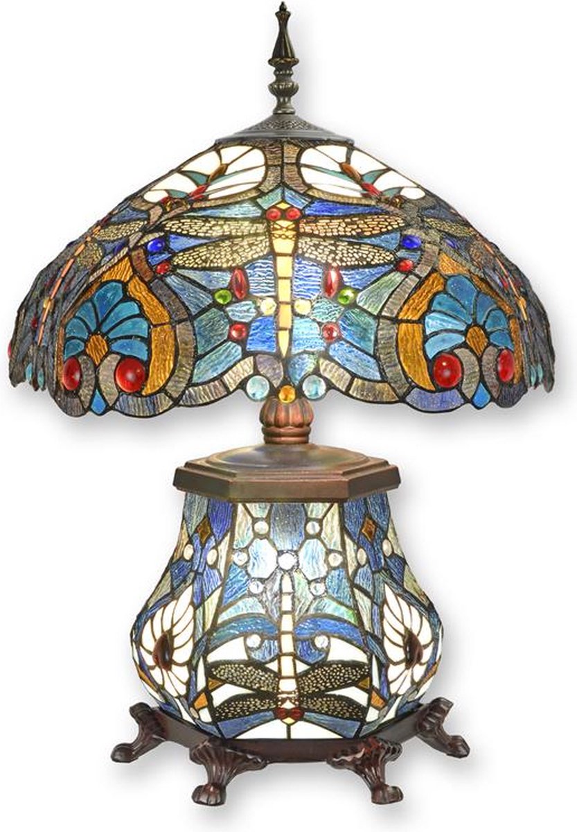Tiffany tafel lamp, tafellamp, buro lamp, glas in lood lampen A TIFFANY  STYLE TABLE LAMP | bol.com