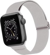 Nylon Bandje Geschikt voor Apple Watch 1-8 / SE (42/44/45) Bandje Stof - Horloge Band Verstelbare Gesp Polsband Geschikt voor Apple Watch 1-8 / SE (42/44/45) - Grijs