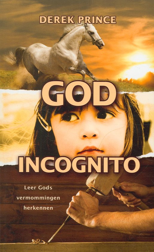 Boek 'God incognito' met op de cover een paard, een meisje en handen die met een hamer en spijker werken.