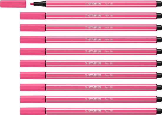 STABILO Pen 68 - Premium Viltstift - Roze - Doos 10 stuks