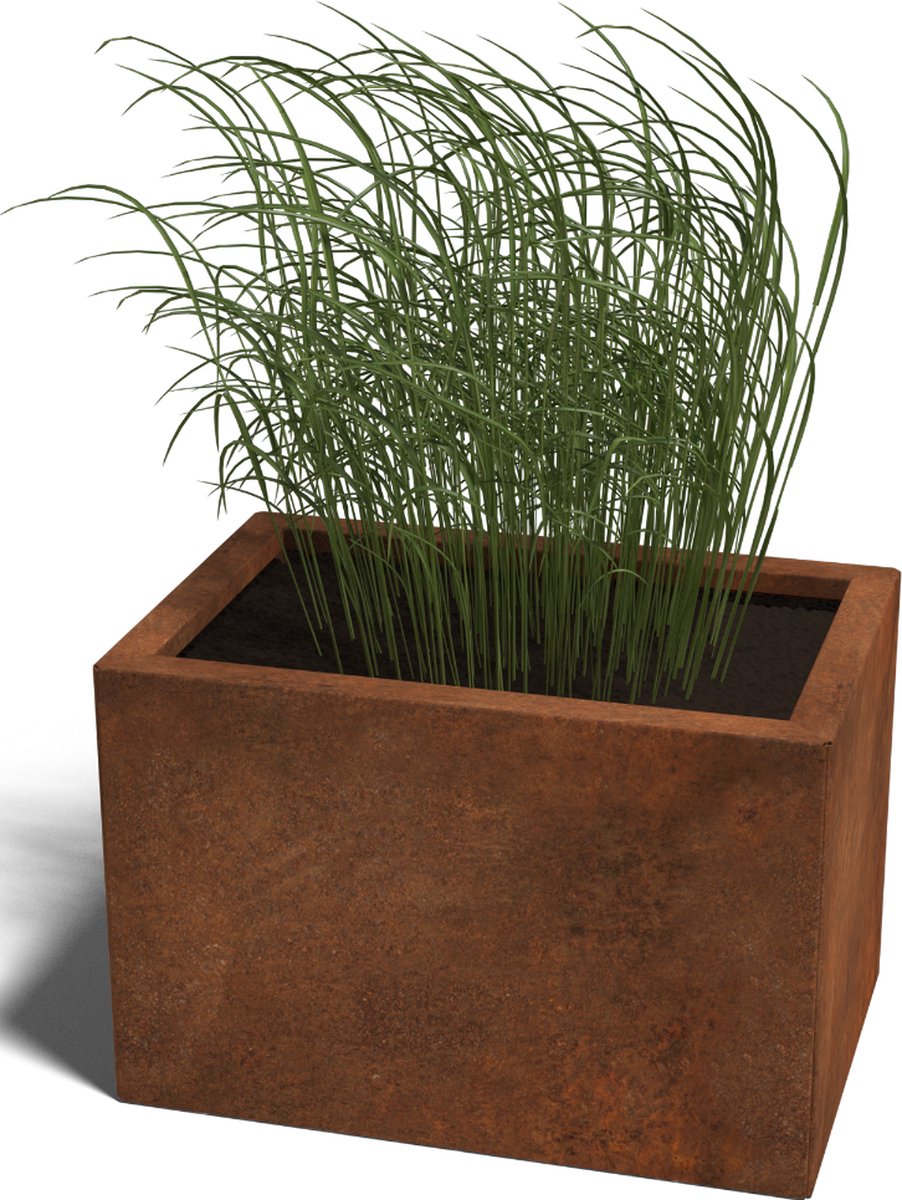 Cortenstaal plantenbak - Rechthoek - 60x40x40cm - Roestkleur - Zonder bodem - MySteel