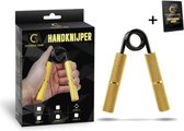 Gouden Grip Handknijper Level 3 (68kg) + GRATIS Griptraining E-book - Handtrainer - Handgripper - Handknijper Fitness - Knijphalter - Onderarm trainer - Heavy Grip - buigveer