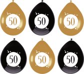 Ballons 50 ans Festive Gold 6 pcs