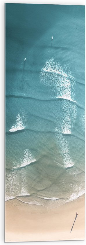 WallClassics - Acrylglas - Golven in Zeewater - 30x90 cm Foto op Acrylglas (Met Ophangsysteem)