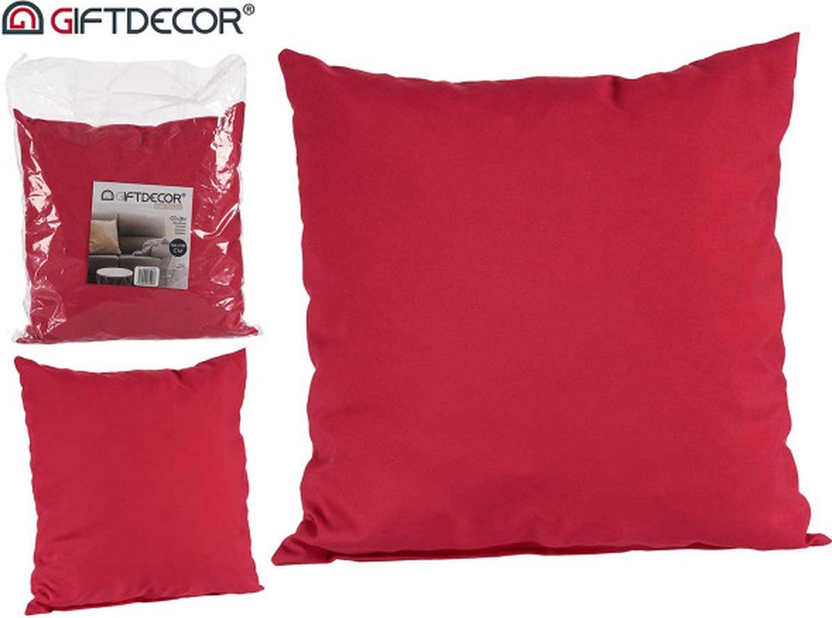 Giftdecor - voordeel set 2 sierkussens met vulling - 40*40cm - fuchsia