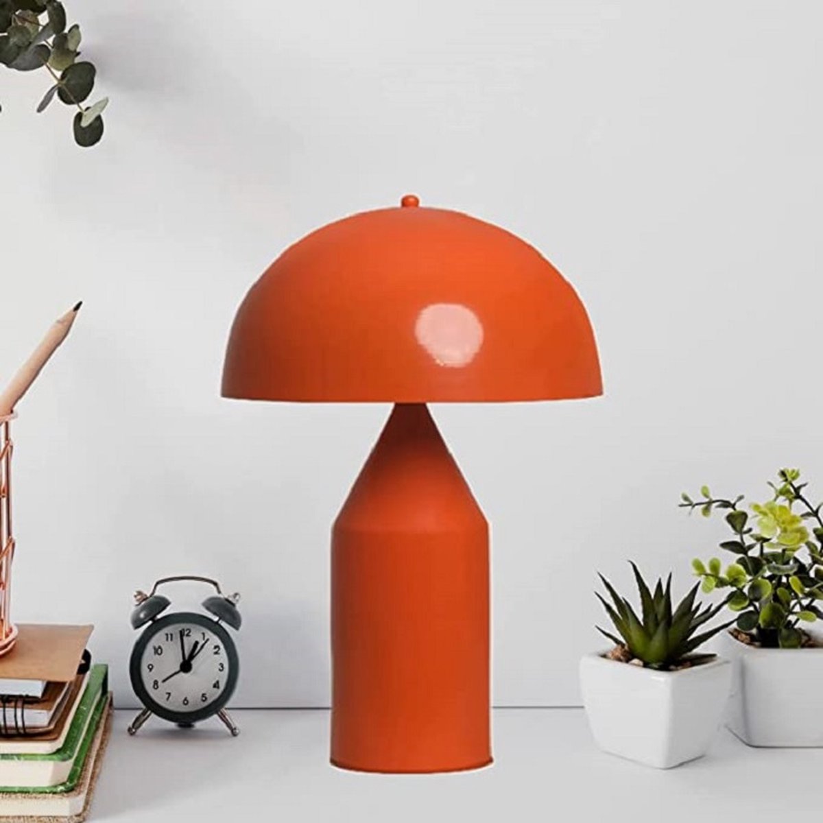Bamyum Tafellamp I Lipeo I Tafellamp E27 Metaal Oranje Paddestoel Bureaulamp Paddestoellamp Bedlampje Tafellamp Paddestoellamp Verlichting