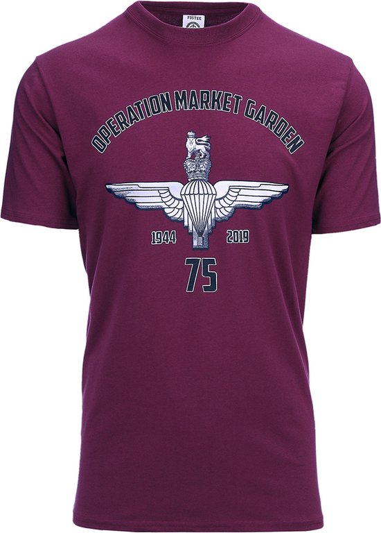 Fostex Garments - T-shirt 75 years Market Garden (kleur: Maroon / maat: S)