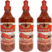 Lucullus® | 3 x 500 ml Harissa saus | Spicy Chili Sauce | Multipack | pittig - Noord Afrikaans