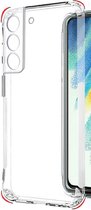 Samsung Galaxy S21 FE transparant siliconen hoes / achterkant met uitgestoken hoeken / anti shock/ met camera bescherming  / doorzichtig