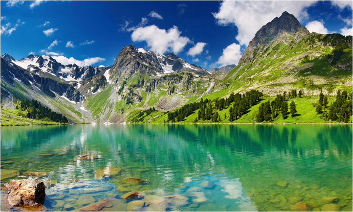 Fotobehang - Bergmeer.