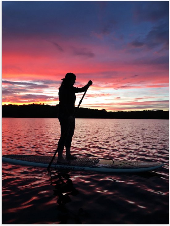 WallClassics - Poster (Mat) - Supper bij Zonsondergang - 60x80 cm Foto op Posterpapier met een Matte look