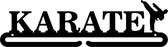 Karate Medaillehanger zwarte coating - staal - (35cm breed) - Nederlands product - incl. cadeauverpakking - sportcadeau - topkado - medalhanger - medailles - vechtsport - verdedigingssport – muurdecoratie