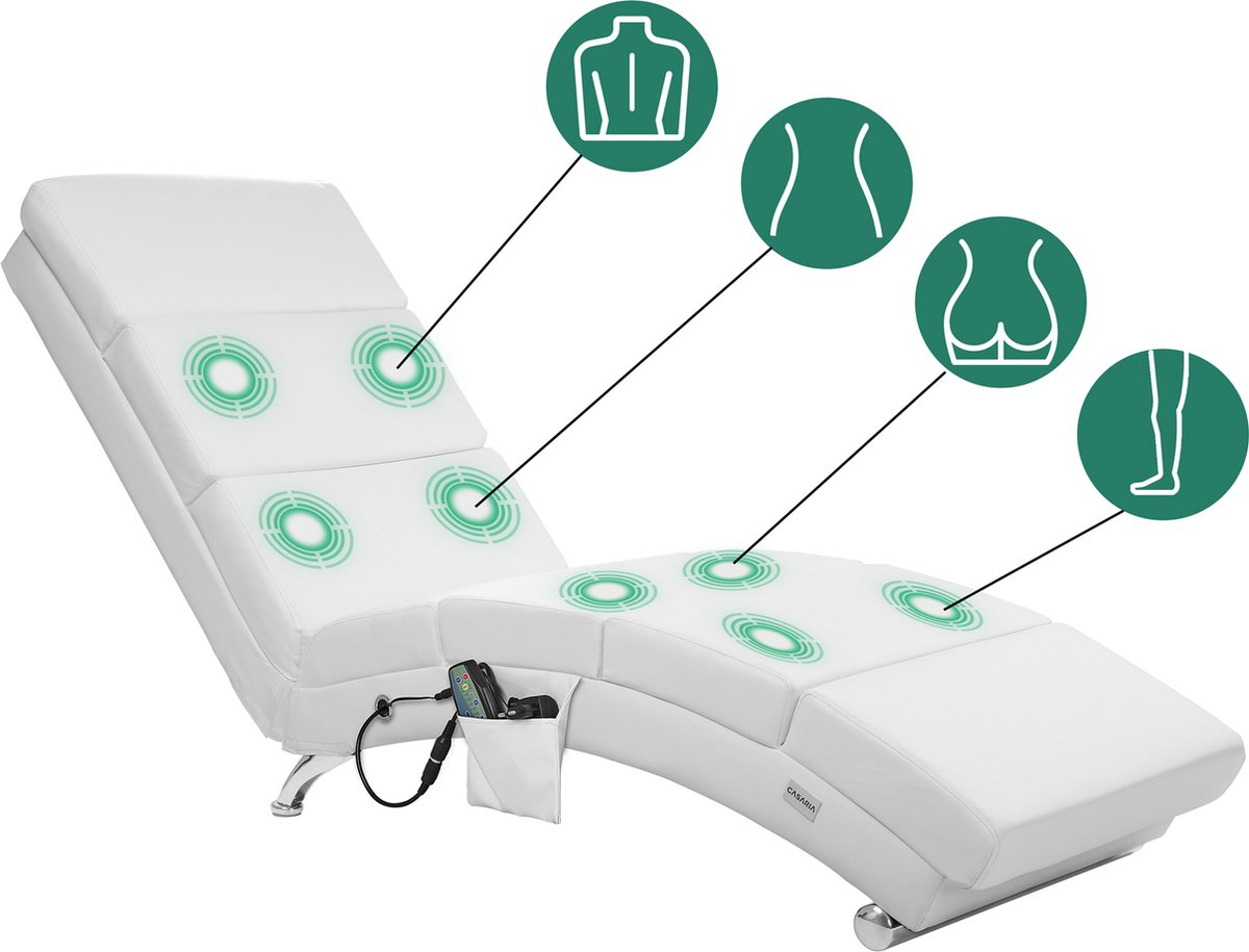 Casaria Relaxfauteuil Massage en Verwarming Wit