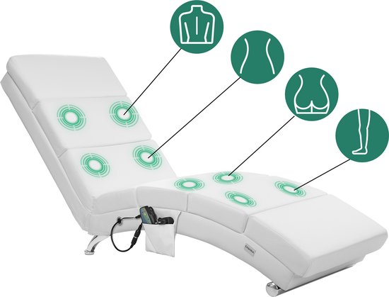 Casaria Relaxfauteuil Massage en Verwarming Wit