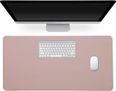 Sous-main kwmobile en simili cuir - 60 x 30 cm - Pour souris, clavier, ordinateur portable - Tapis de bureau en vieux rose