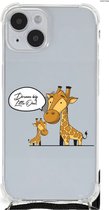 Hoesje Bumper Geschikt voor iPhone 14 Plus Telefoon Hoesje met doorzichtige rand Giraffe