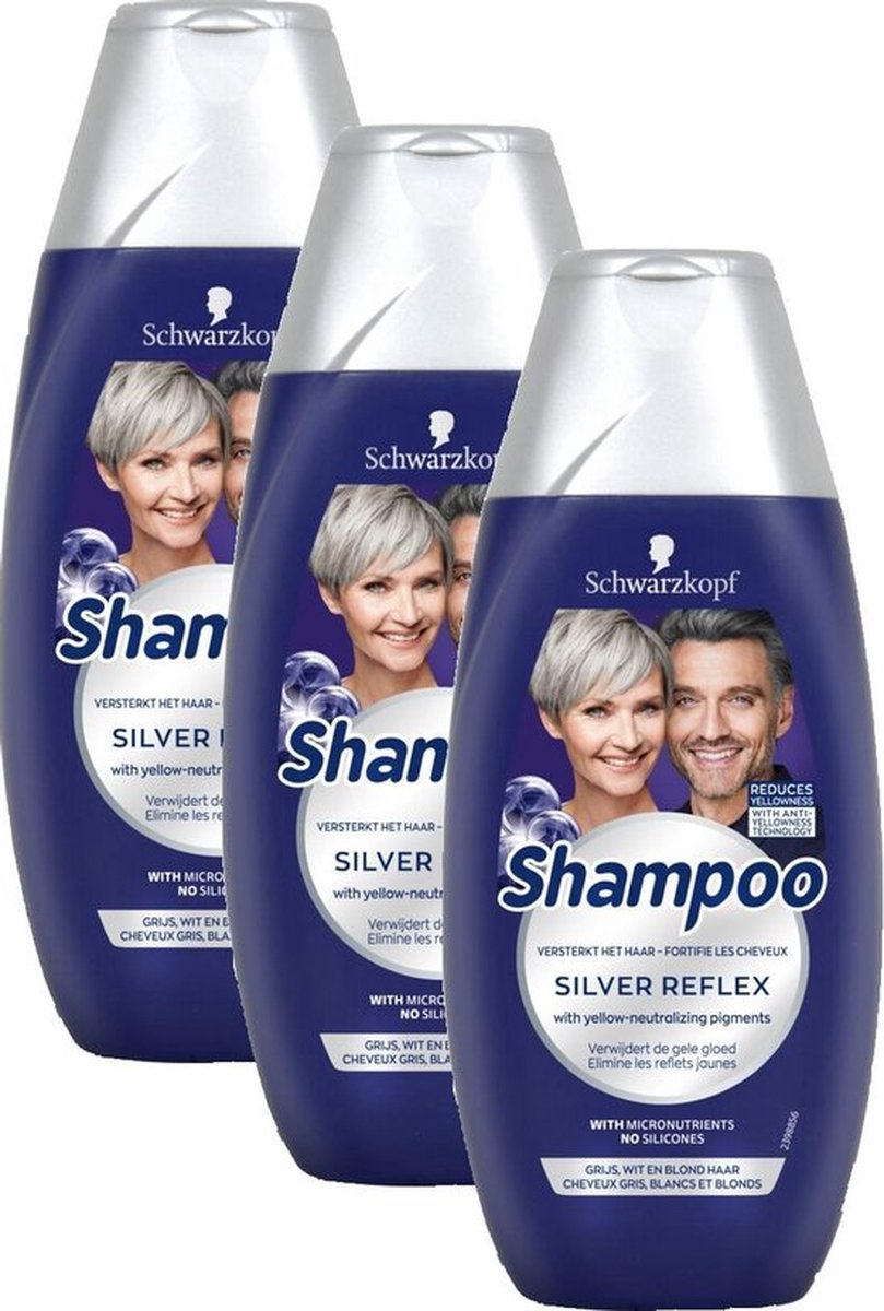 Schwarzkopf Shampoo - Reflex Silver (Zilvershampoo) - Voordeelverpakking 3 x 250 ML - Schwarzkopf