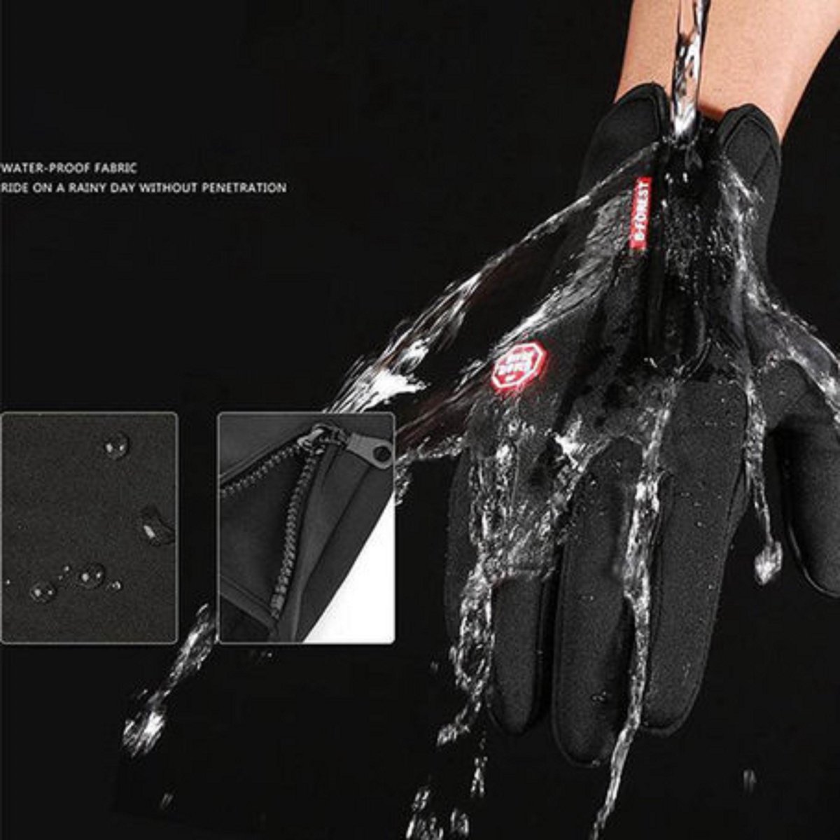 Glovoo luxe handschoenen | waterdicht | touchscreen | Maat M | Zwart