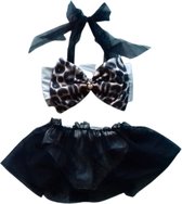 Maat 158 Bikini zwemkleding grijs tijgerprint strik badkleding baby en kind dierenprint met tule zwem kleding leopard