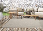 the carpet Calgary - Tapis outdoor robuste, design moderne, résistant aux intempéries et aux UV, pour balcon, terrasse et véranda, convient également pour la cuisine ou la salle à manger, beige-gris, 80 x 150 cm