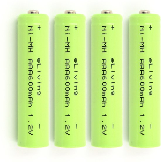 eLiving Oplaadbare AAA batterijen. NiMH 1,2V 600mAh. Set van 4