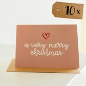 10x hippe kerstkaarten (A6 formaat) - kerst kaarten om te versturen - kaartenset - kaartjes blanco - kaartjes met tekst - luxe kerstkaarten - feestdagenkaarten - kerstkaart - wenskaarten