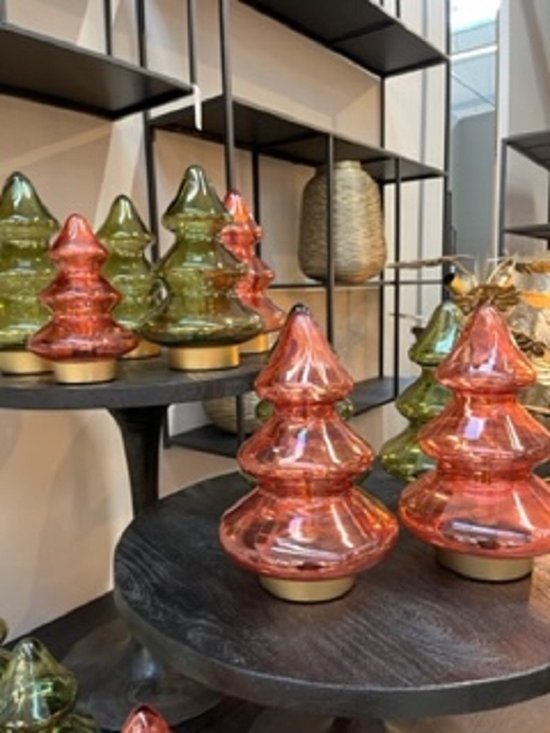 Light&Living Kerstboom 1st donker groen OLIE look koper voet