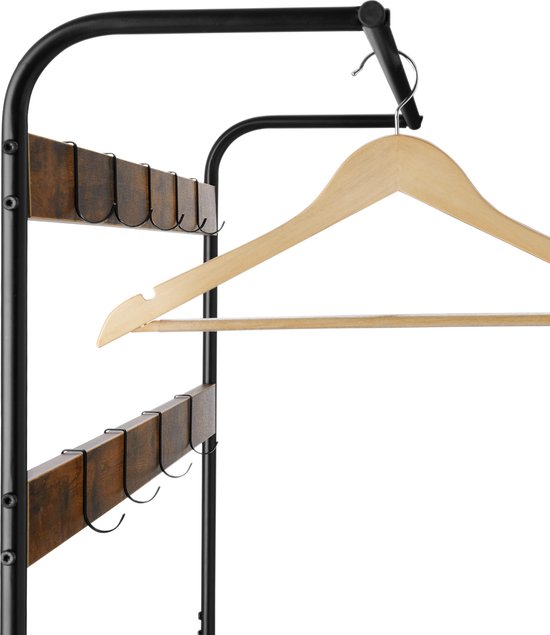 tectake - porte-manteau Alberta armoire - brun foncé industriel - 404535