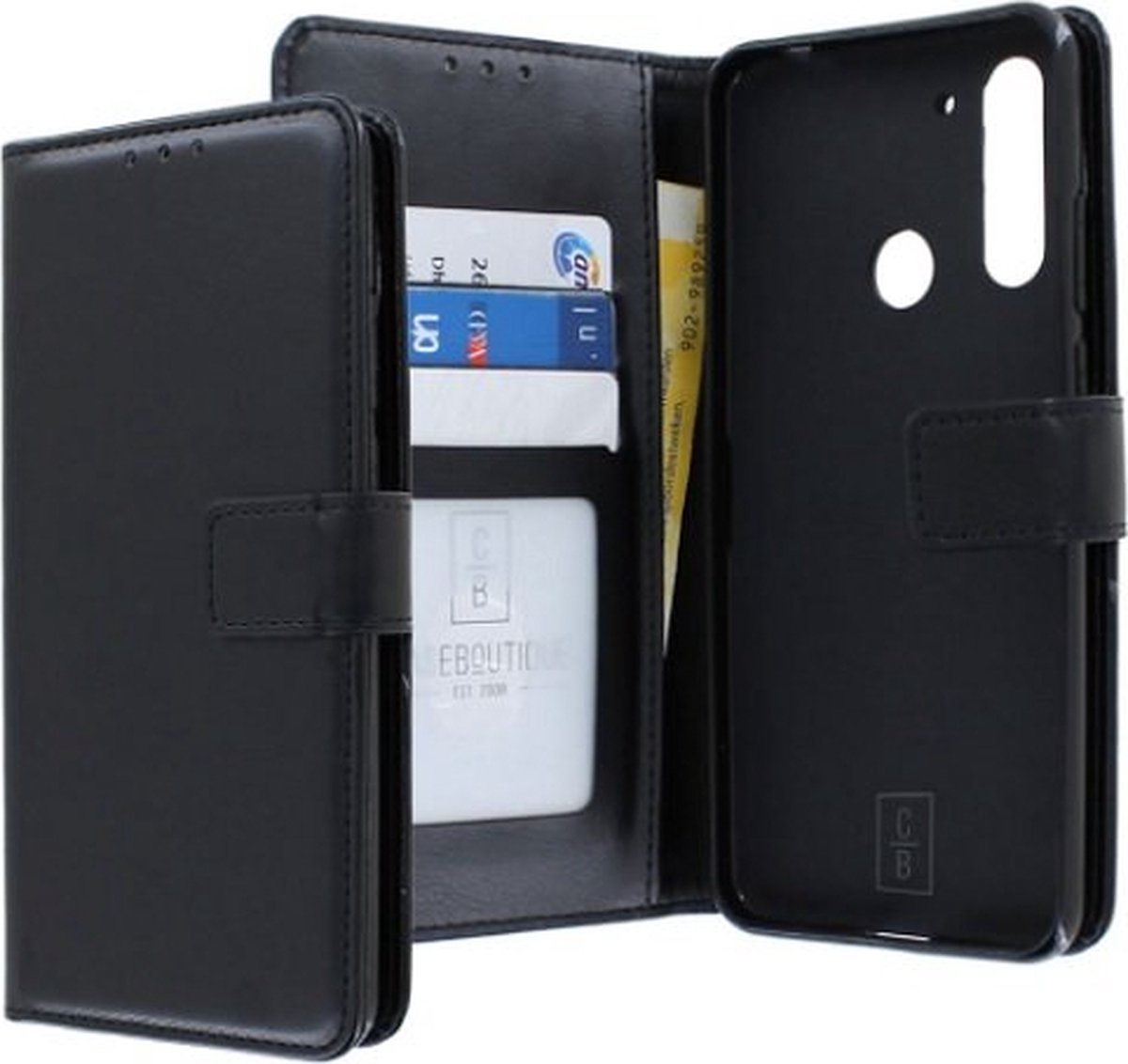Motorola G Pro Hoesje Met Pasjeshouder Bookcase Zwart