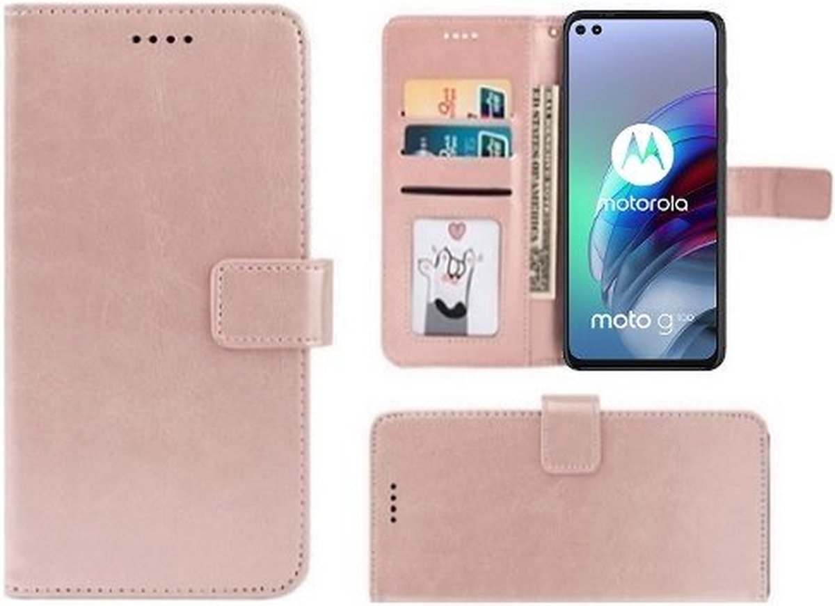 Motorola Moto G100 Hoesje Met Pasjeshouder Bookcase Rose Goud