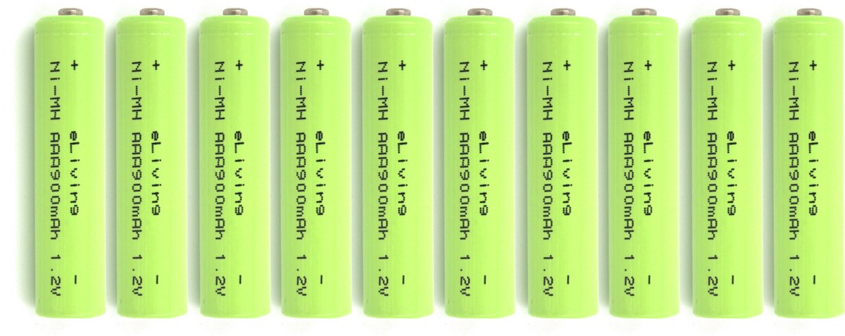 eLiving - Oplaadbare AAA batterijen. 900mAh. 10 stuks