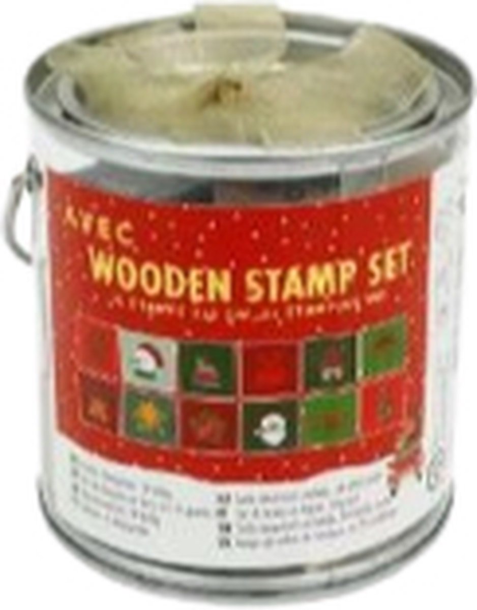 Boomtop 8 stuks houten stempel voor Kerstmis, rendier