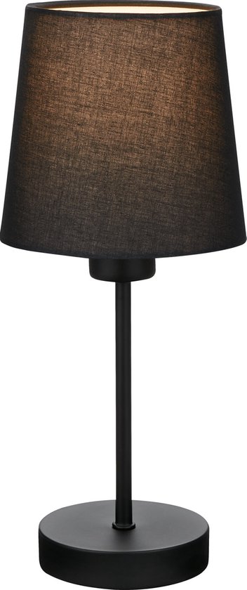 BRILONER - NOA - Lampe à poser - 10 W - IP20 - noir - tissu métallique - excl. 1x E14 - Ã˜ 10 cm
