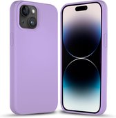 Coverzs Solid silicone case geschikt voor Apple iPhone 14 (lichtpaars) - iPhone 14 hoesje paars - iPhone 14 case geschikt voor Apple - Luxe siliconen hoesje met 3-laags bescherming