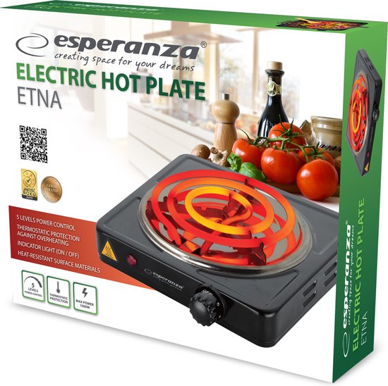 Esperanza Elektrische Kookplaat EKH012K Thermisch Enkel Etna - Esperanza