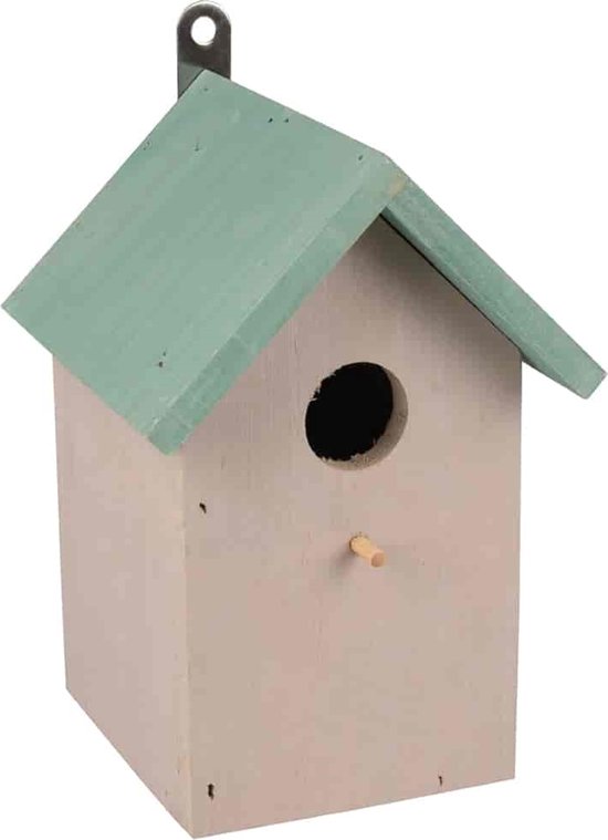 Luxe vogelhuisje vogelhuisje super blikvanger met en zonder standaard (groen, met standaard