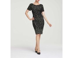 Cocktailjurk met kralen van Duitse Modehuis Heine, Zwart , Maat 36